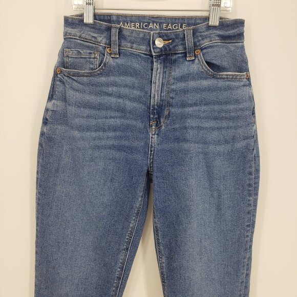 American Eagle Outfitters Mom Jeans 0P Womens High Rise Medium Wash Blue - Picture 4 of 9